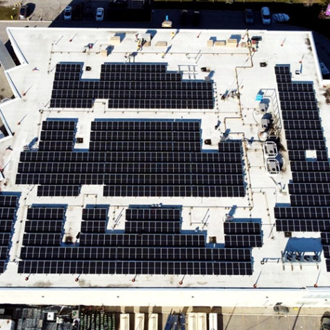 TGR Flat Roof Mounting System</br> 275.40 kWp</br> 680 Modules at a 10° tilt angle