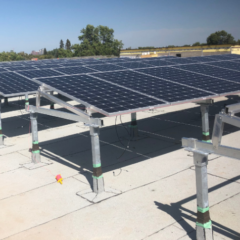 Custom Mounting Solution <br> 52 kWp <br> 130 Modules at a 10° tilt