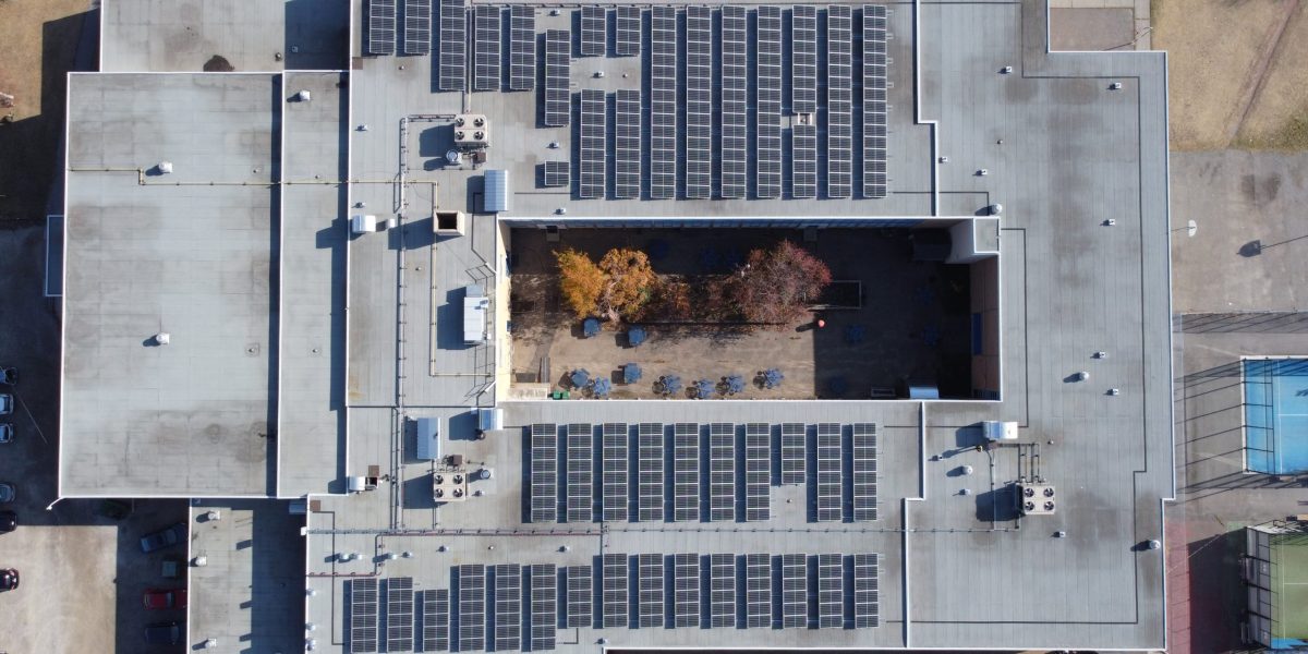 Flat roof solar racking system