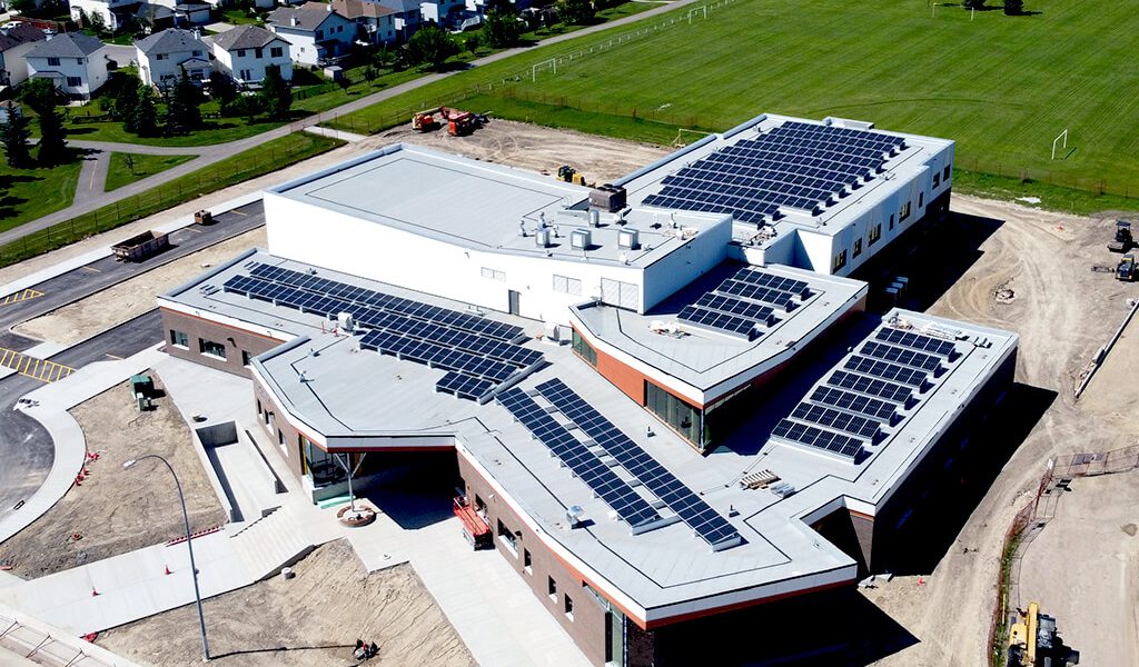 Flat roof solar racking system