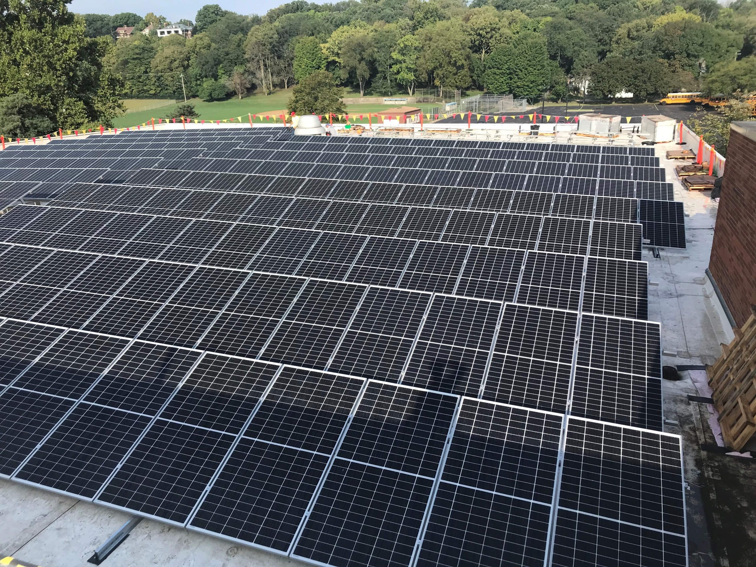 Flat roof solar racking system