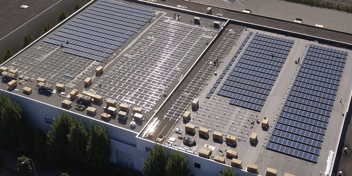 Flat roof solar racking system