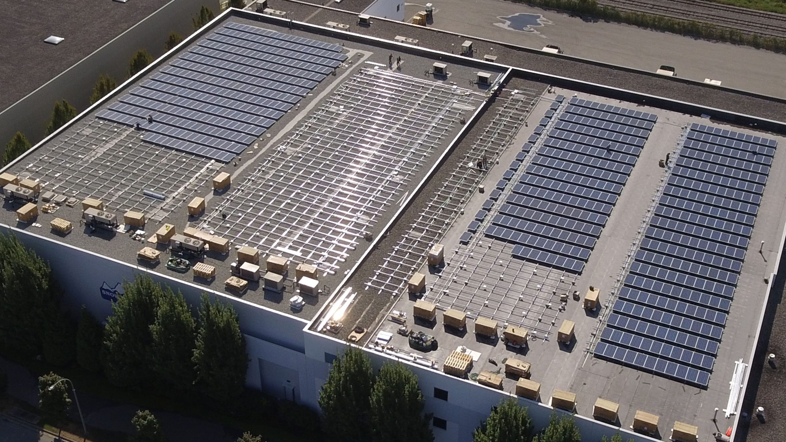 Flat roof solar racking system